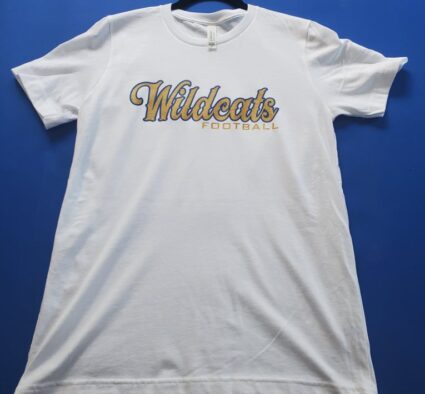 West Wilson Middle School "Wildcat Football" White Adult T-shirt