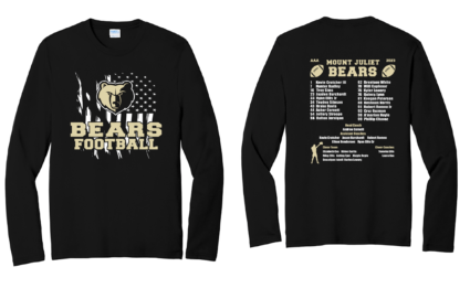 Mt. Juliet AAA Bears Bear Flag Long Sleeve Tee - ADULT