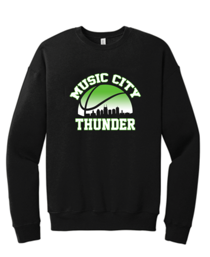 Music City Thunder BC3945  BELLA+CANVAS ® Ladies Sponge Fleece Crewneck Sweatshirt in Black