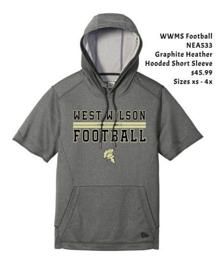 WWMS Football NEA533 New Era ® Graphite Heather Performance Terry Short Sleeve Hoodie