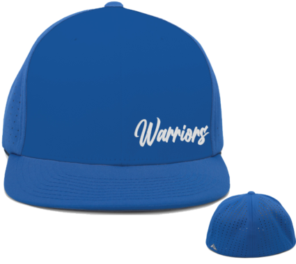 WWMS Flexfit Flat Bill Cap Royal w/Warriors (XS, Sm-Med, Lg-XL)