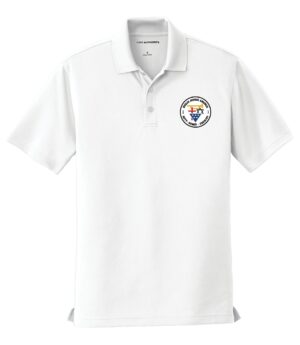 Bugles Across America K110 Port Authority® Dry Zone® UV Micro-Mesh Polo in white, embroidered