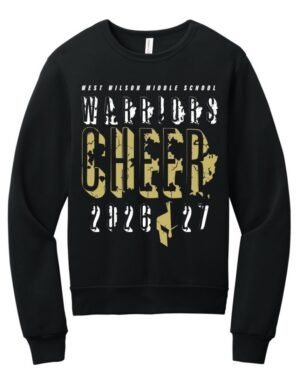 Bella + Canvas Warriors Cheer Stamped Distressed Crewneck